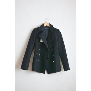 Zara jacket buttoned down peacoat size XS wool pockets military sweater winter